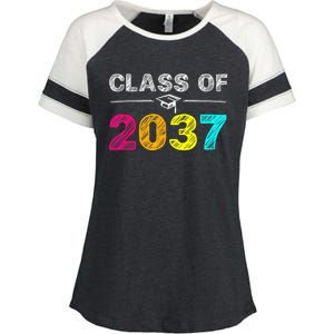 Class Of 2037 Grow With Me First Day Of School Graduation Enza Ladies Jersey Colorblock Tee