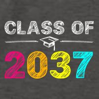 Class Of 2037 Grow With Me First Day Of School Graduation Vector Backpack