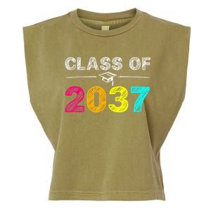 Class Of 2037 Grow With Me First Day Of School Graduation Garment-Dyed Women's Muscle Tee