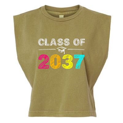 Class Of 2037 Grow With Me First Day Of School Graduation Garment-Dyed Women's Muscle Tee