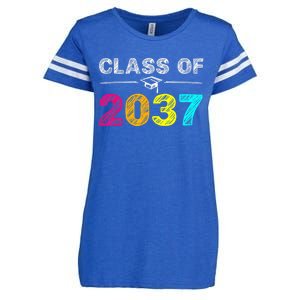 Class Of 2037 Grow With Me First Day Of School Graduation Enza Ladies Jersey Football T-Shirt