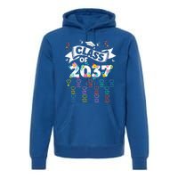 Class Of 2037 Grow With Me Checklist Graduation Floral Premium Hoodie