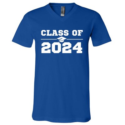 Class Of 2024 Gift Senior Year 24 Back To School Colors Gift V-Neck T-Shirt