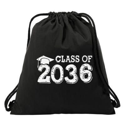 Class Of 2036 Grow With Me Handprints Space On Back Gift Drawstring Bag