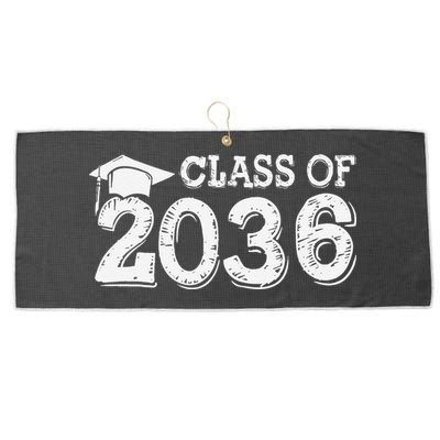 Class Of 2036 Grow With Me Handprints Space On Back Gift Large Microfiber Waffle Golf Towel