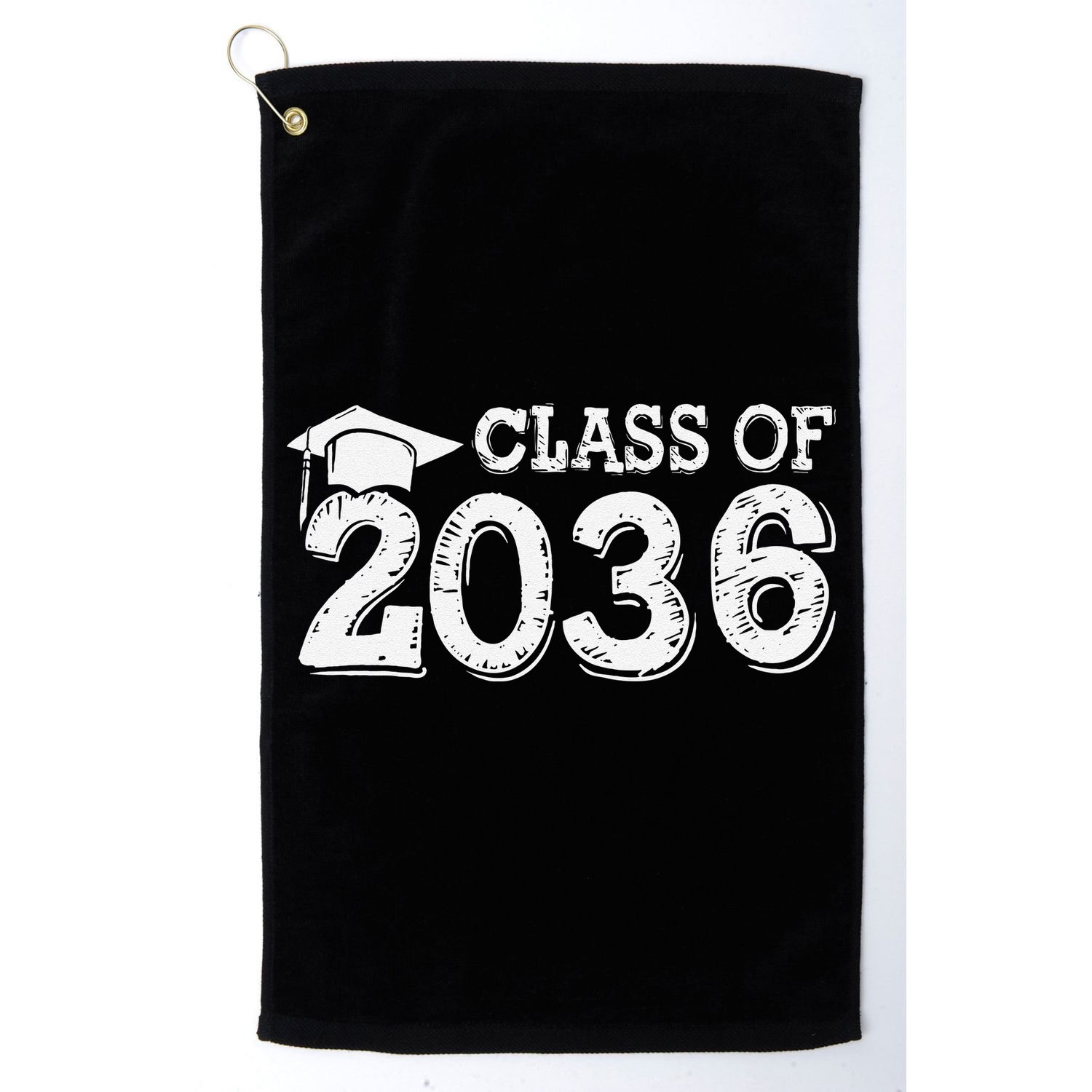 Class Of 2036 Grow With Me Handprints Space On Back Gift Golf Towel