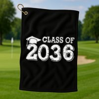 Class Of 2036 Grow With Me Handprints Space On Back Gift Golf Towel