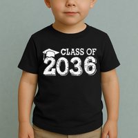 Class Of 2036 Grow With Me Handprints Space On Back Gift Toddler T-Shirt