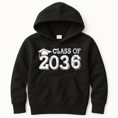 Class Of 2036 Grow With Me Handprints Space On Back Gift Kids Hoodie