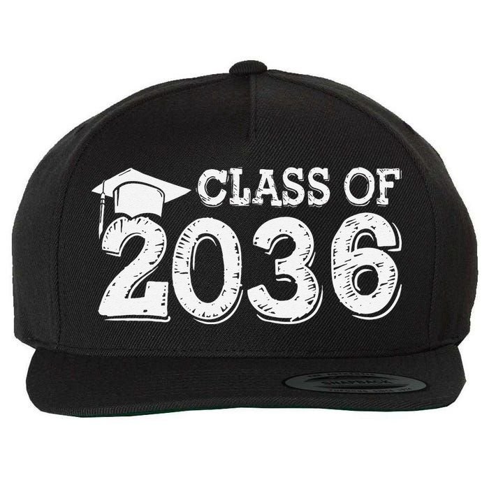 Class Of 2036 Grow With Me Handprints Space On Back Gift Wool Snapback Cap