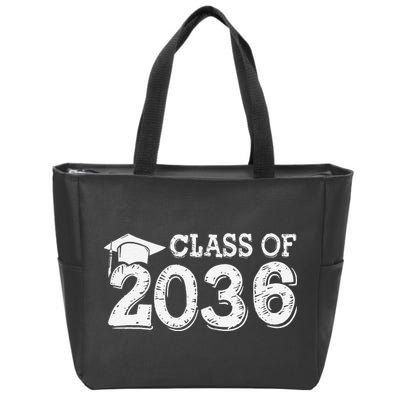 Class Of 2036 Grow With Me Handprints Space On Back Gift Zip Tote Bag