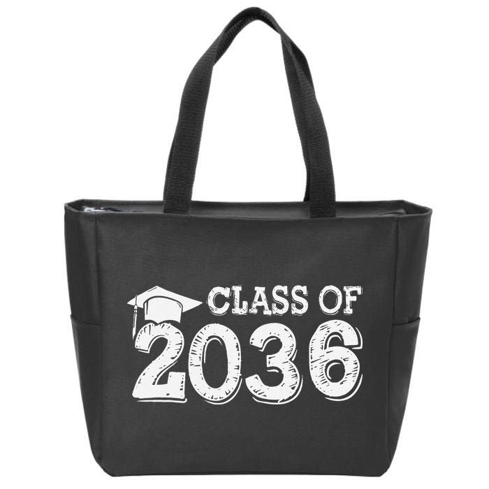 Class Of 2036 Grow With Me Handprints Space On Back Gift Zip Tote Bag