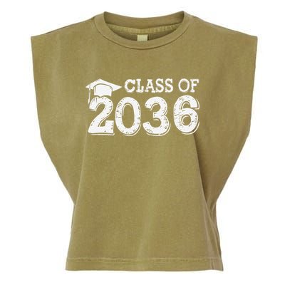 Class Of 2036 Grow With Me Handprints Space On Back Gift Garment-Dyed Women's Muscle Tee