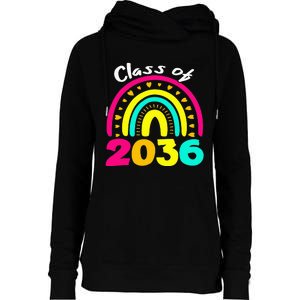 Class Of 2036 Grow With Me Rainbow Pre-K Kindergarten Womens Funnel Neck Pullover Hood