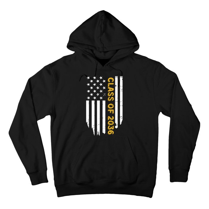 Class Of 2036 Graduation Us Flag Vintage Hoodie