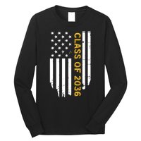 Class Of 2036 Graduation Us Flag Vintage Long Sleeve Shirt