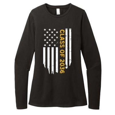 Class Of 2036 Graduation Us Flag Vintage Womens CVC Long Sleeve Shirt