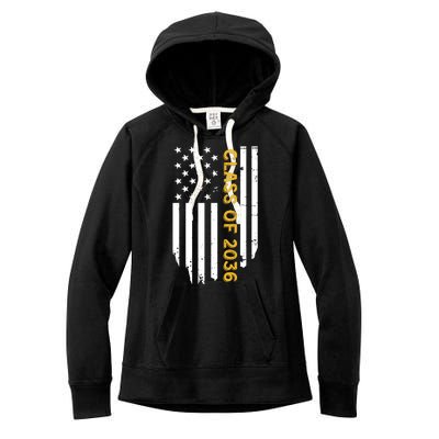 Class Of 2036 Graduation Us Flag Vintage Women's Fleece Hoodie