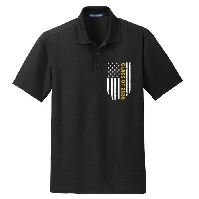 Class Of 2036 Graduation Us Flag Vintage Dry Zone Grid Polo