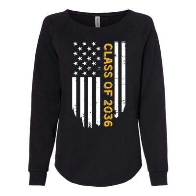 Class Of 2036 Graduation Us Flag Vintage Womens California Wash Sweatshirt