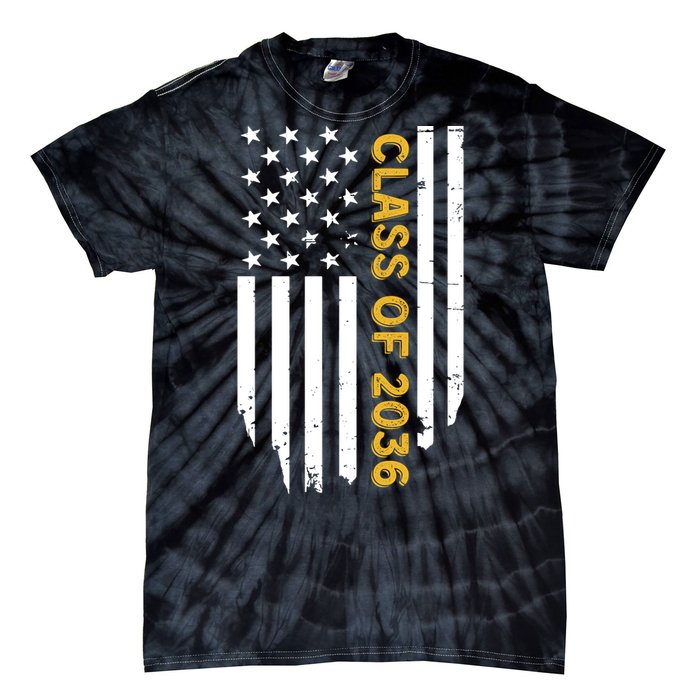 Class Of 2036 Graduation Us Flag Vintage Tie-Dye T-Shirt