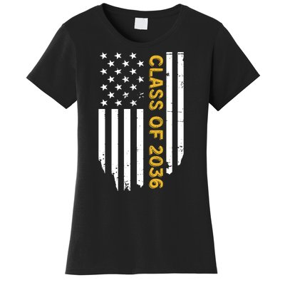 Class Of 2036 Graduation Us Flag Vintage Women's T-Shirt