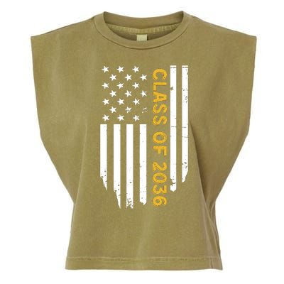 Class Of 2036 Graduation Us Flag Vintage Garment-Dyed Women's Muscle Tee