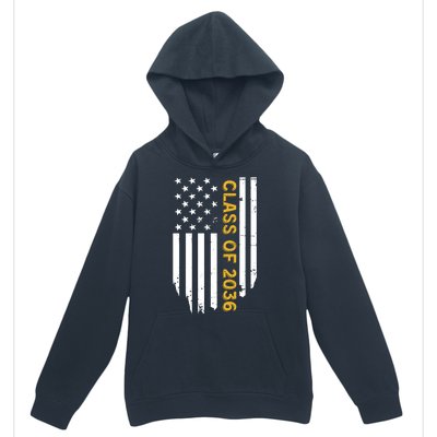 Class Of 2036 Graduation Us Flag Vintage Urban Pullover Hoodie