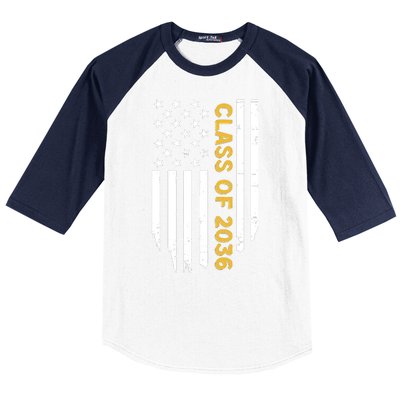 Class Of 2036 Graduation Us Flag Vintage Baseball Sleeve Shirt