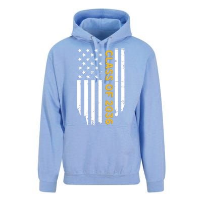 Class Of 2036 Graduation Us Flag Vintage Unisex Surf Hoodie