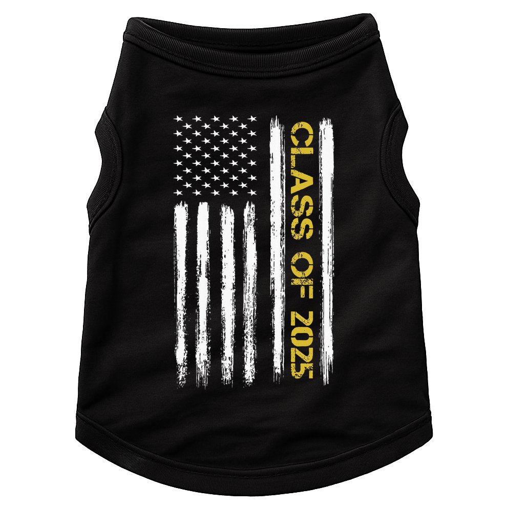 Class Of 2025 Senior Patriotic American Flag Graduation Gift Doggie Tank