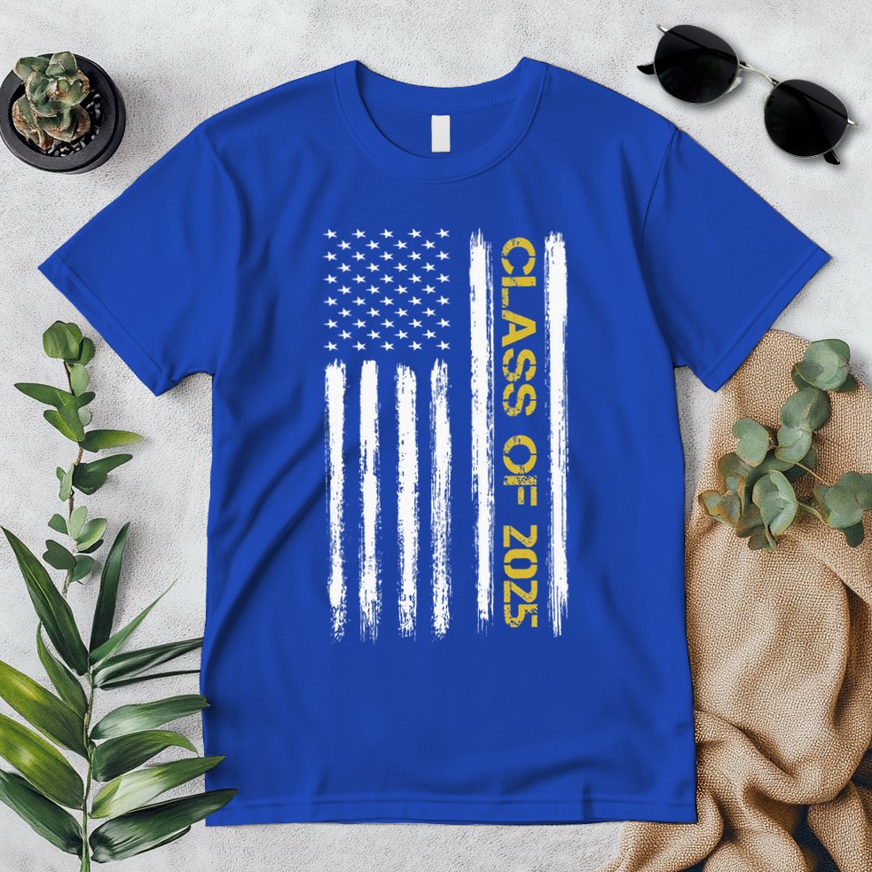 Class Of 2025 Senior Patriotic American Flag Graduation Gift Premium T-Shirt