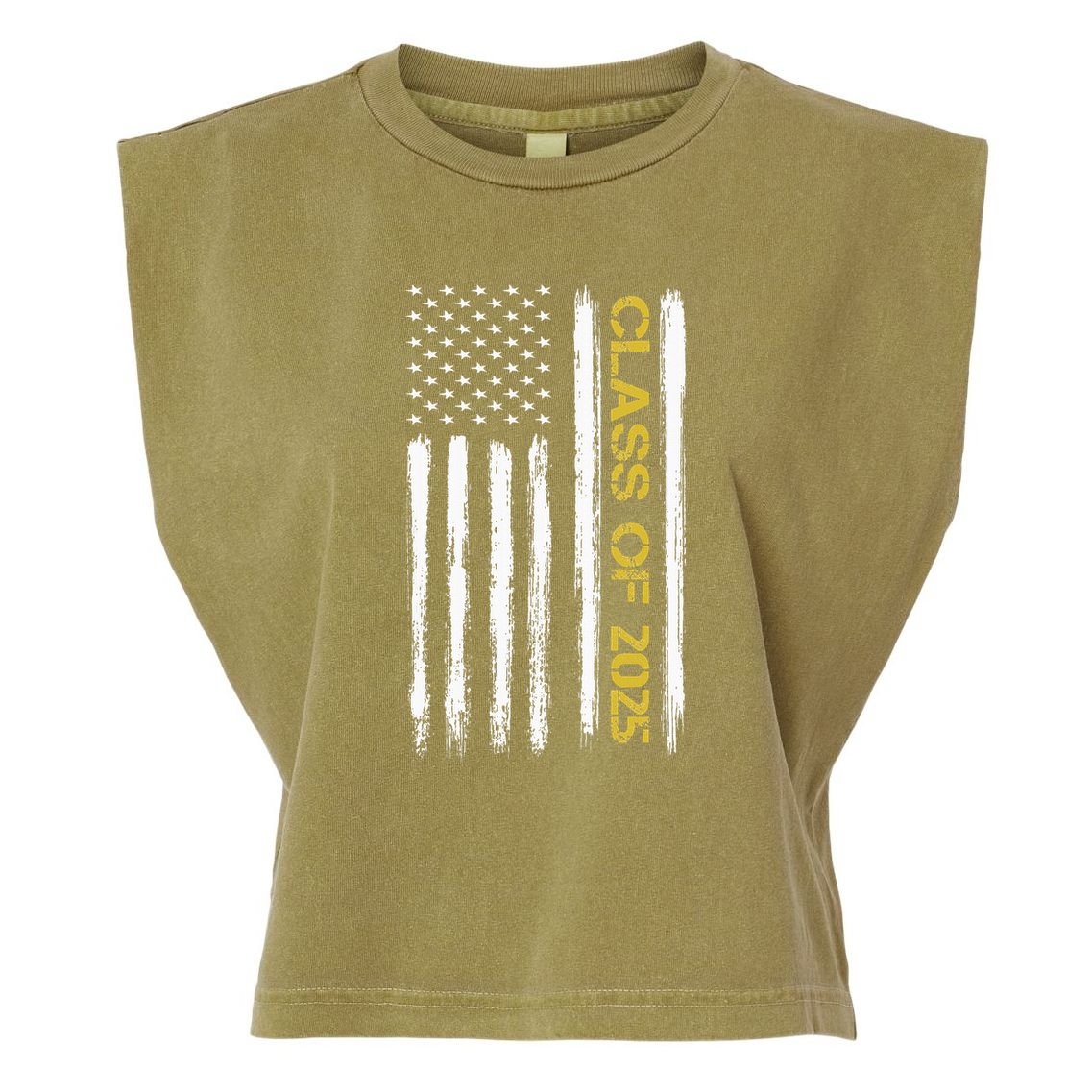 Class Of 2025 Senior Patriotic American Flag Graduation Gift Garment-Dyed Women's Muscle Tee