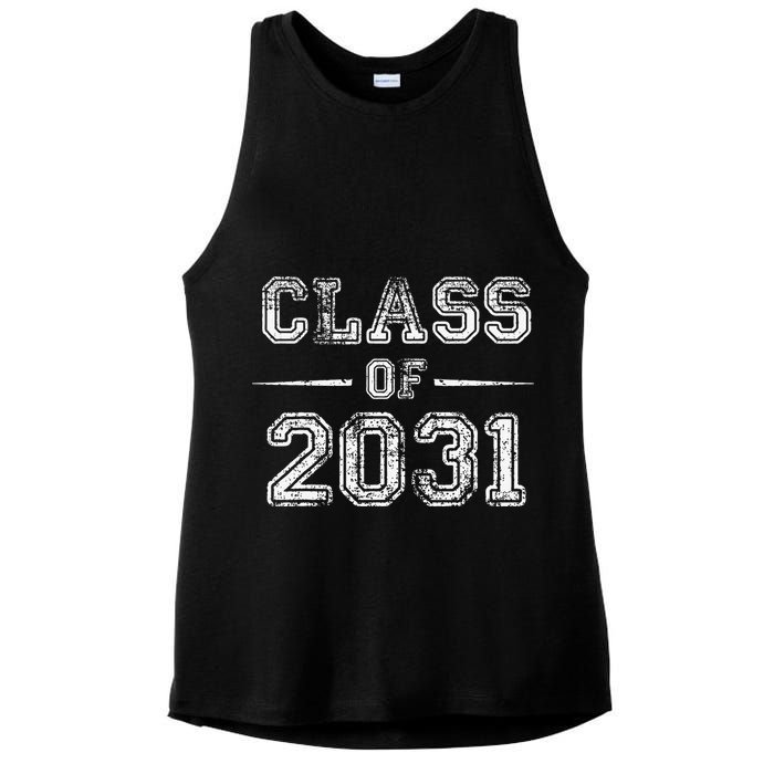 CLASS Of 2031 GROW WITH ME First Day Of School Ladies PosiCharge Tri-Blend Wicking Tank