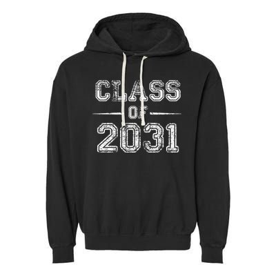 CLASS Of 2031 GROW WITH ME First Day Of School Garment-Dyed Fleece Hoodie