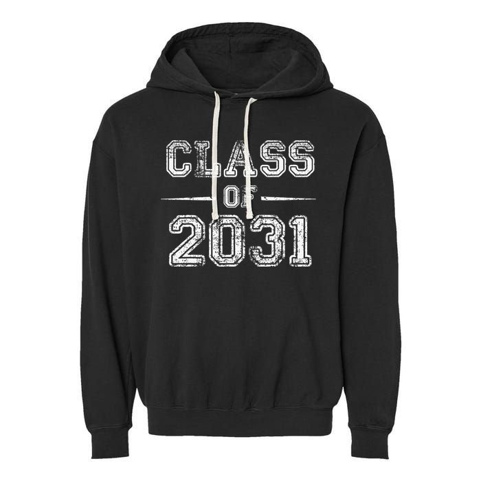 CLASS Of 2031 GROW WITH ME First Day Of School Garment-Dyed Fleece Hoodie