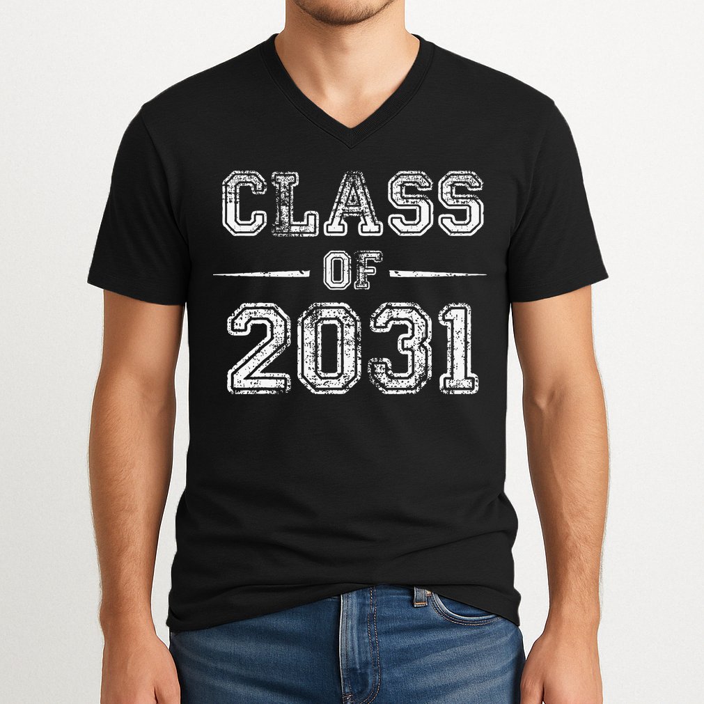 CLASS Of 2031 GROW WITH ME First Day Of School V-Neck T-Shirt