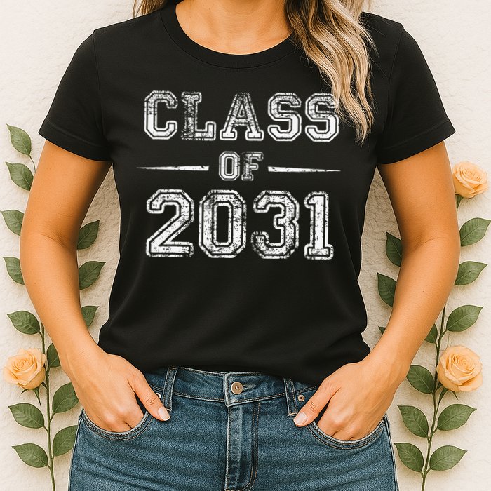 CLASS Of 2031 GROW WITH ME First Day Of School Womens T-Shirt