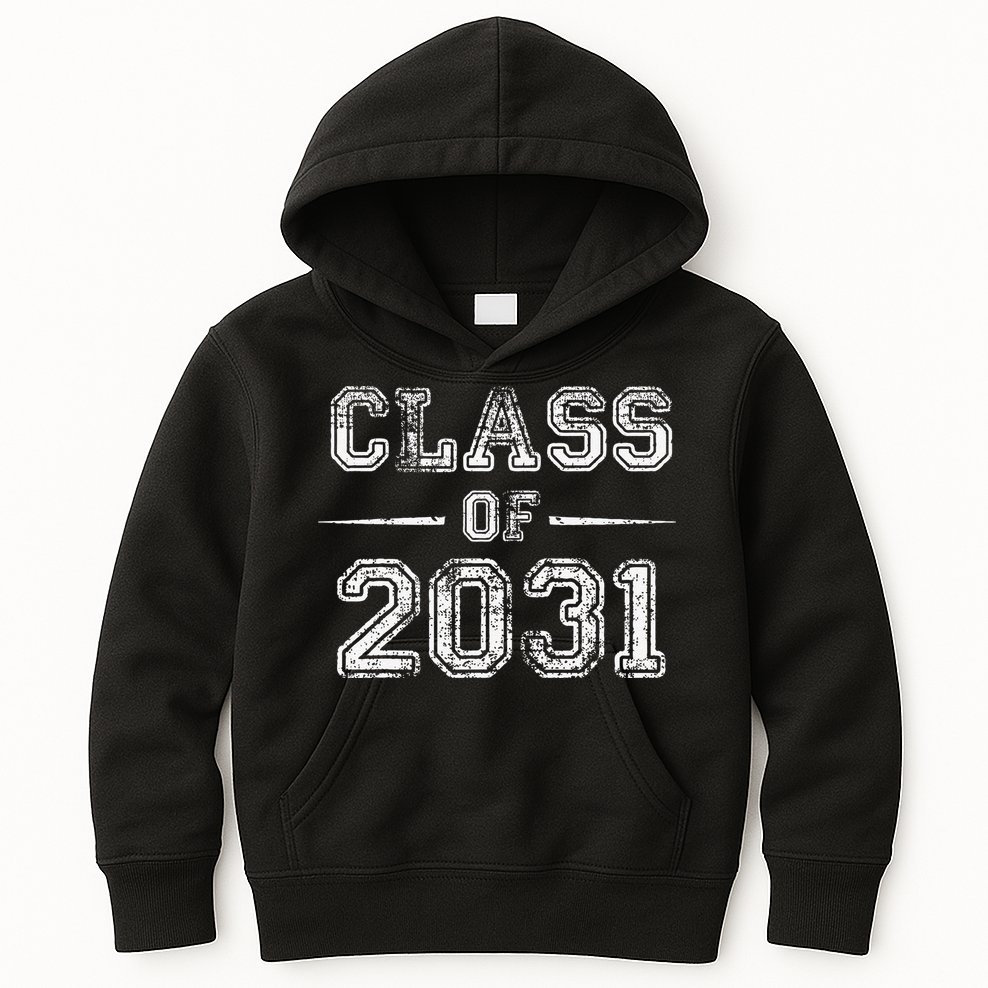 CLASS Of 2031 GROW WITH ME First Day Of School Kids Hoodie