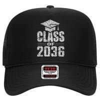 Class Of 2036 Grow With Me Vintage First Day Of School High Crown Mesh Back Trucker Hat