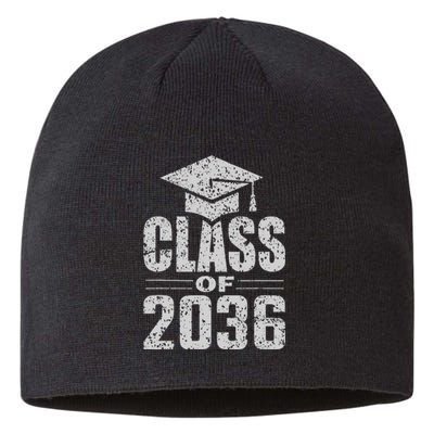 Class Of 2036 Grow With Me Vintage First Day Of School Sustainable Beanie