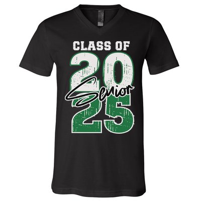 Class Of 2025 Senior Graduation 2025 Green V-Neck T-Shirt