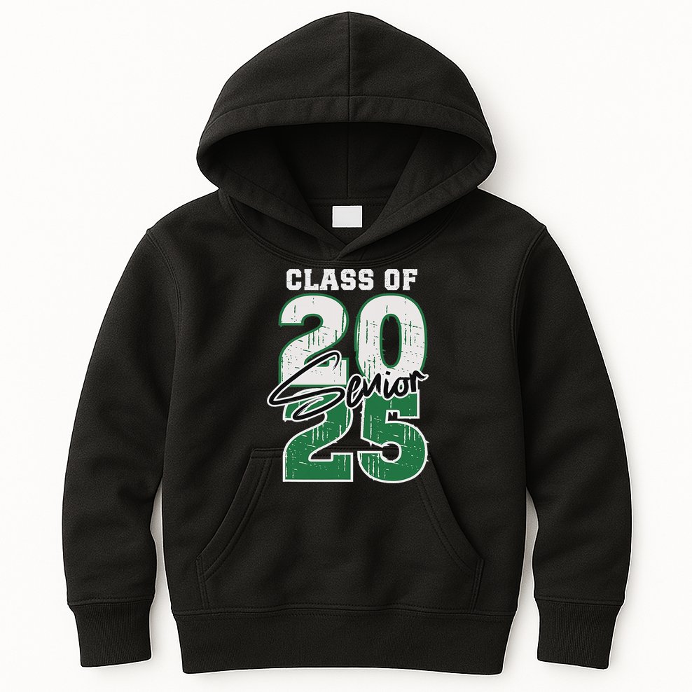 Class Of 2025 Senior Graduation 2025 Green Kids Hoodie