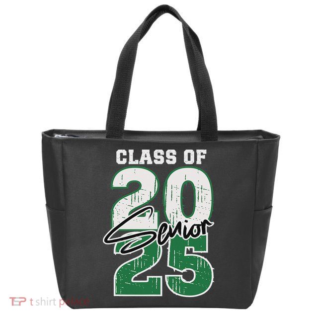 Class Of 2025 Senior Graduation 2025 Green Zip Tote Bag