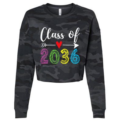 Class Of 2036 Grow With Me Prek Kindergarten Graduation Cropped Pullover Crew