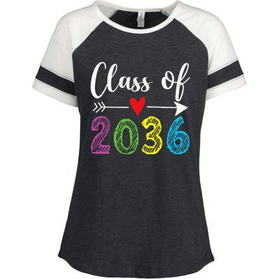 Class Of 2036 Grow With Me Prek Kindergarten Graduation Enza Ladies Jersey Colorblock Tee