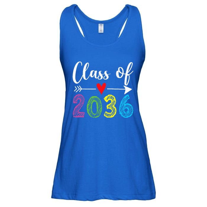 Class Of 2036 Grow With Me Prek Kindergarten Graduation Ladies Essential Flowy Tank