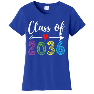 Class Of 2036 Grow With Me Prek Kindergarten Graduation Women's T-Shirt