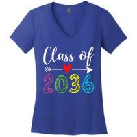 Class Of 2036 Grow With Me Prek Kindergarten Graduation Women's V-Neck T-Shirt