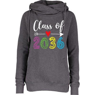 Class Of 2036 Grow With Me Prek Kindergarten Graduation Womens Funnel Neck Pullover Hood